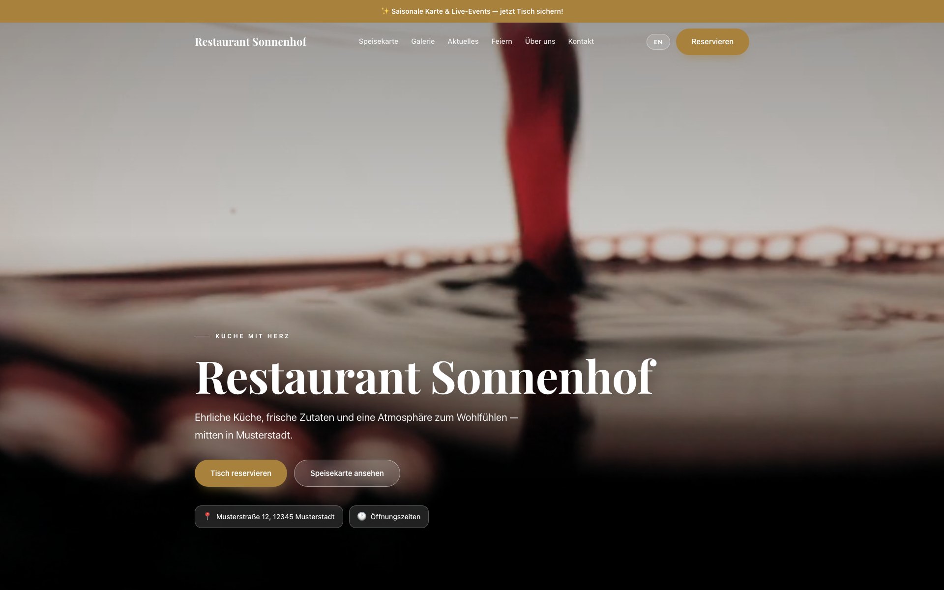 So sieht eine Premium-Demo aus (fiktives Beispiel-Restaurant)